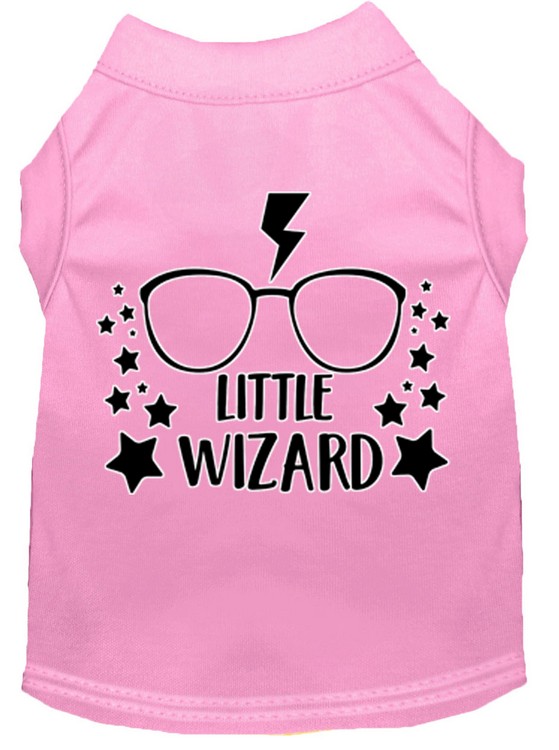 Little Wizard Screen Print Dog Shirt Light Pink XL